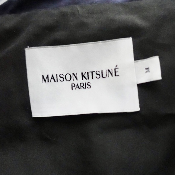 Maison Kitsune Mens Jacket MEDIUM Spring Fox Technical Windbreaker Navy - Picture 4 of 13